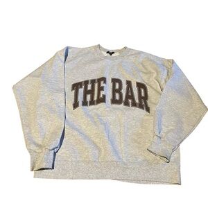The Bar Gray Crewneck Sweatshirt with Brown Logo